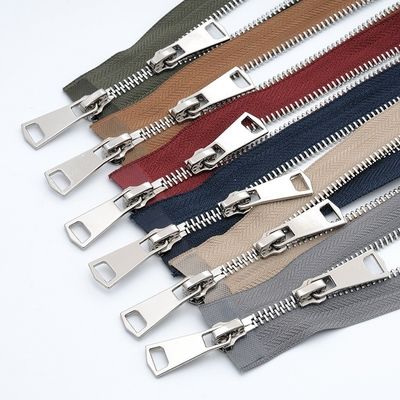 2 voies ouvertes Fin normale fermeture à glissière métallique pour la veste en cuir
