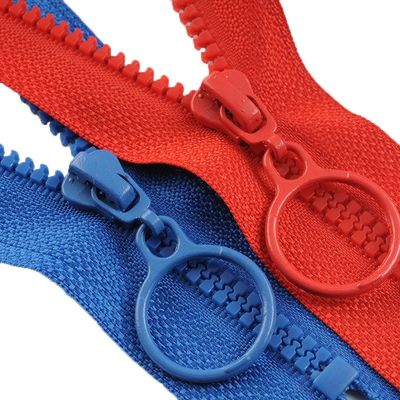 #5 Fermeture à glissière en résine avec des dents colorées pour les vêtements en rose