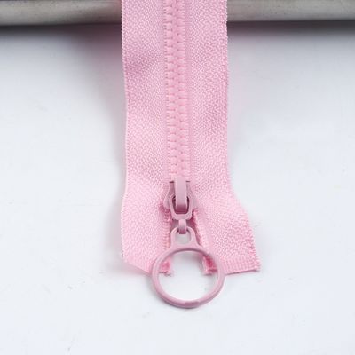 #5 Fermeture à glissière en résine avec des dents colorées pour les vêtements en rose