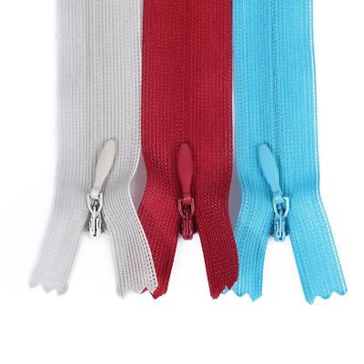 Fermeture à glissière en nylon en dentelle Invisible Colorier jeter un oreiller coussin Fermeture à glissière en plastique