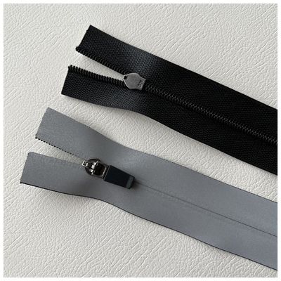 Fermeture à glissière résistante à l'eau en TPU/PU, fermetures à glissière étanches à bande réfléchissante sur 2 côtés pour extérieur, veste, vêtements