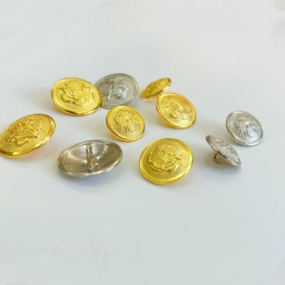 Buttons ronds en laiton métallique sur mesure brodés avec bouton de finition de placage