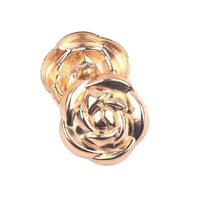 Forme rose laiton métal logo fantaisie couture bouton crochet pour les vêtements manteau
