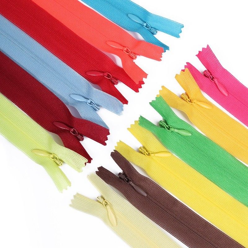 Fermeture à glissière en nylon en dentelle Invisible Colorier jeter un oreiller coussin Fermeture à glissière en plastique